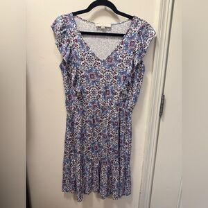 Floral Blue and White Dress